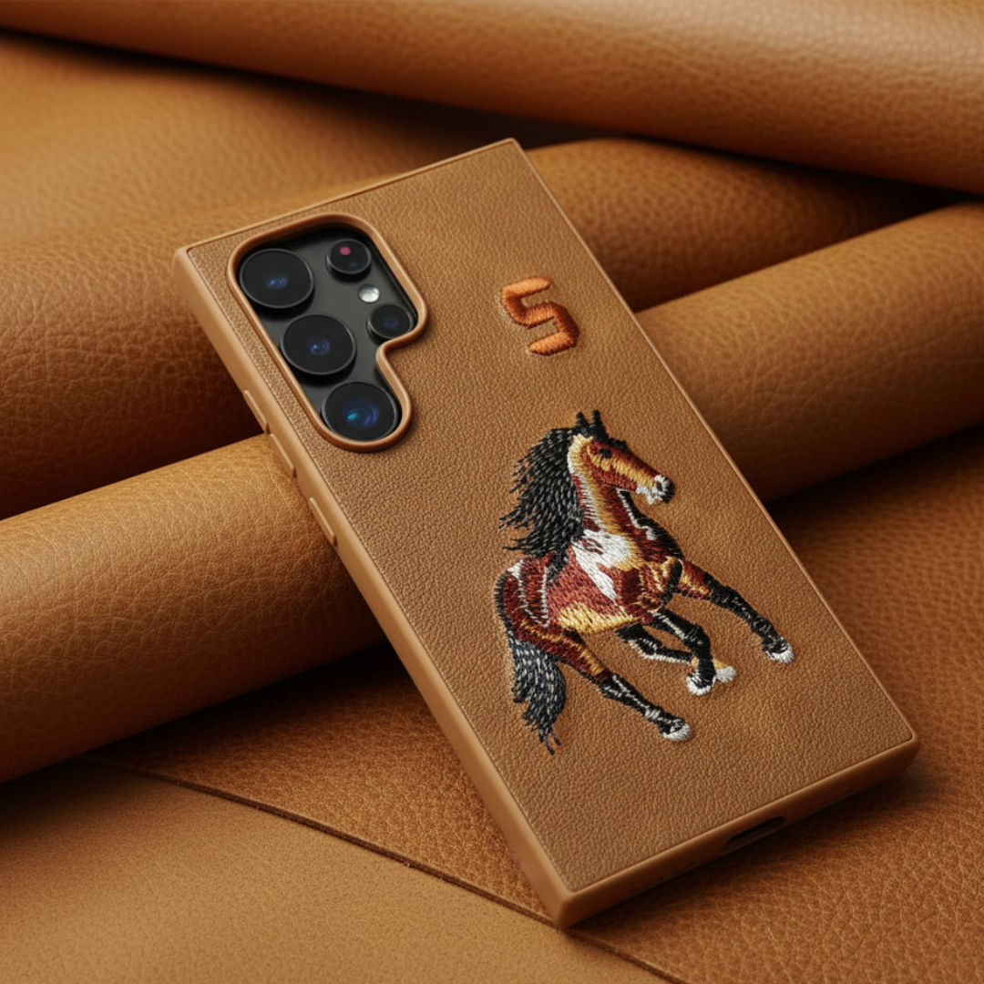 Brown Leather Horse No. 5 OC Ornamented for Samsung S22 Ultra — Goodsys
