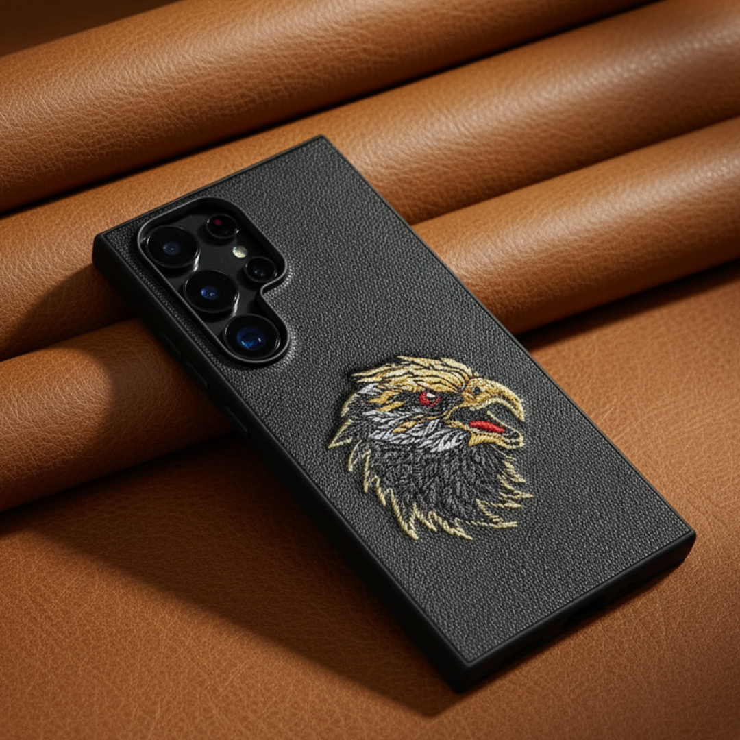 Black Leather Eagle OC Ornamented for Samsung S22 Ultra — Goodsys