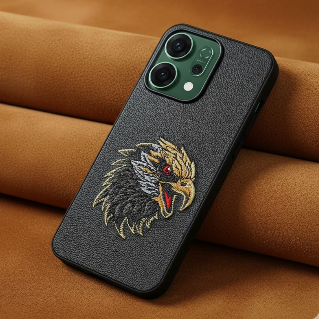 Black Leather Eagle OC Ornamented for Oppo Reno 14 — Goodsys