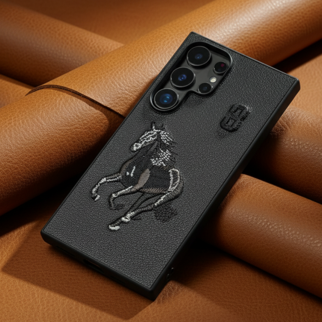 Black Leather Horse No. 3 OC Ornamented for Samsung S22 Ultra — Goodsys