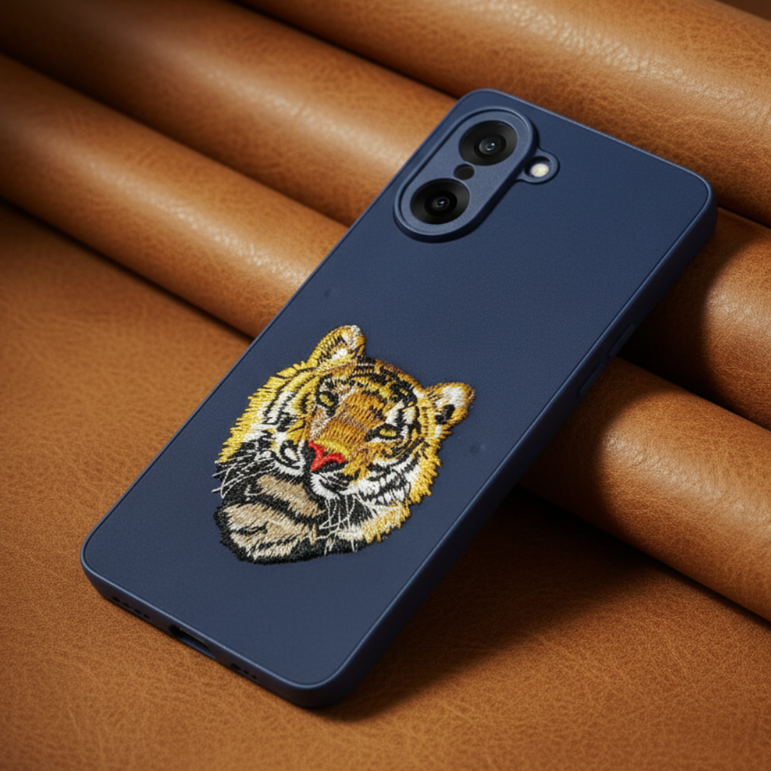 Blue Leather CP Yellow Lion Ornamented for Oneplus Nord Ce 5 — Goodsys