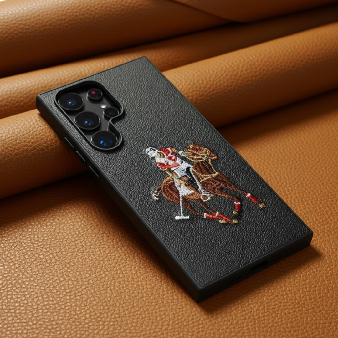 Black Leather Horse Rider OC Ornamented for Samsung S22 Ultra — Goodsys