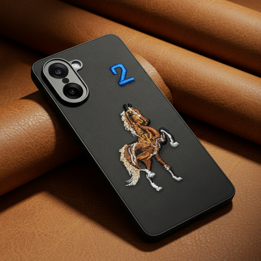 Black Leather CP Horse No.2 Ornamented for Oneplus Nord Ce 5 — Goodsys
