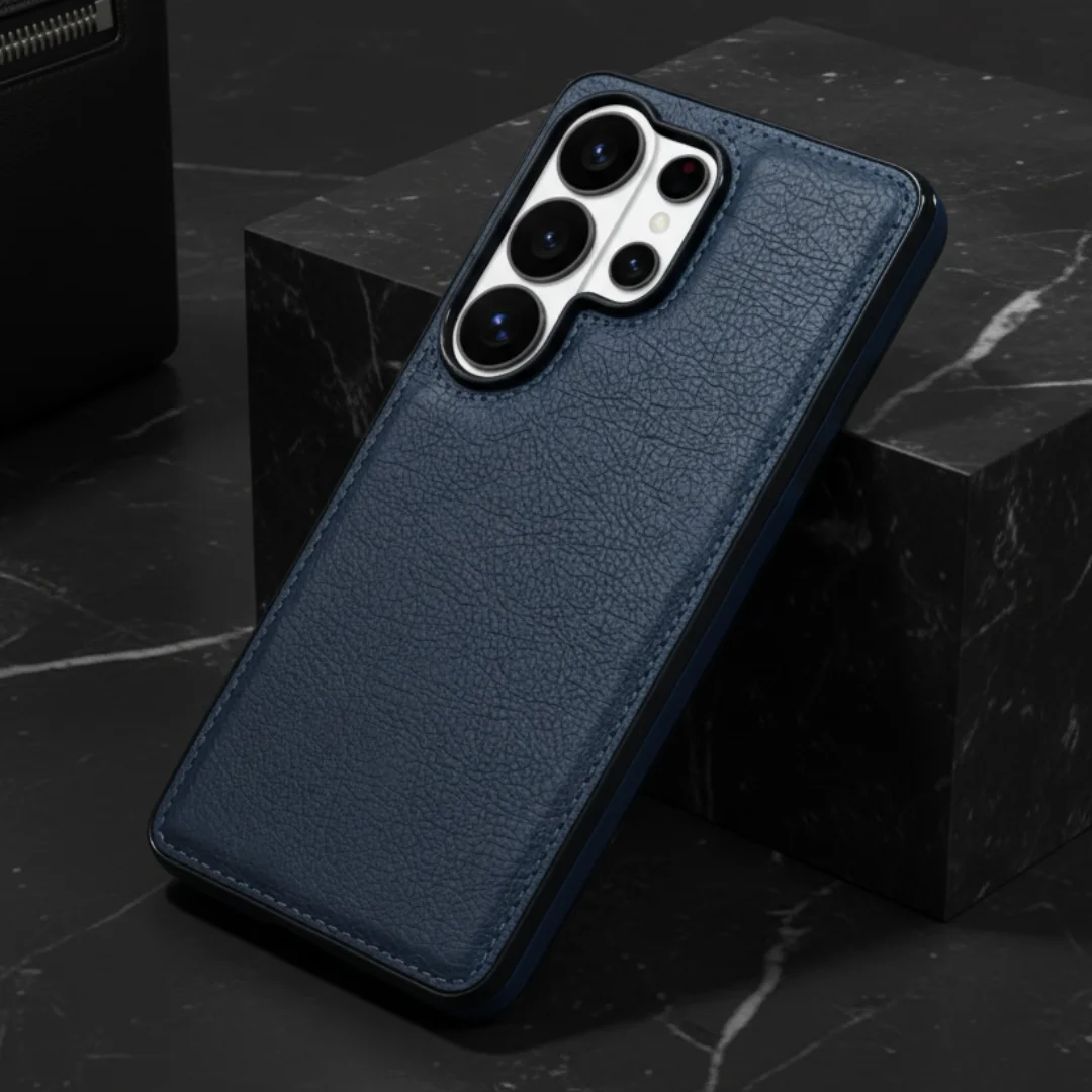 Puloka Blue Leather Case for Samsung S26 Ultra — Goodsys