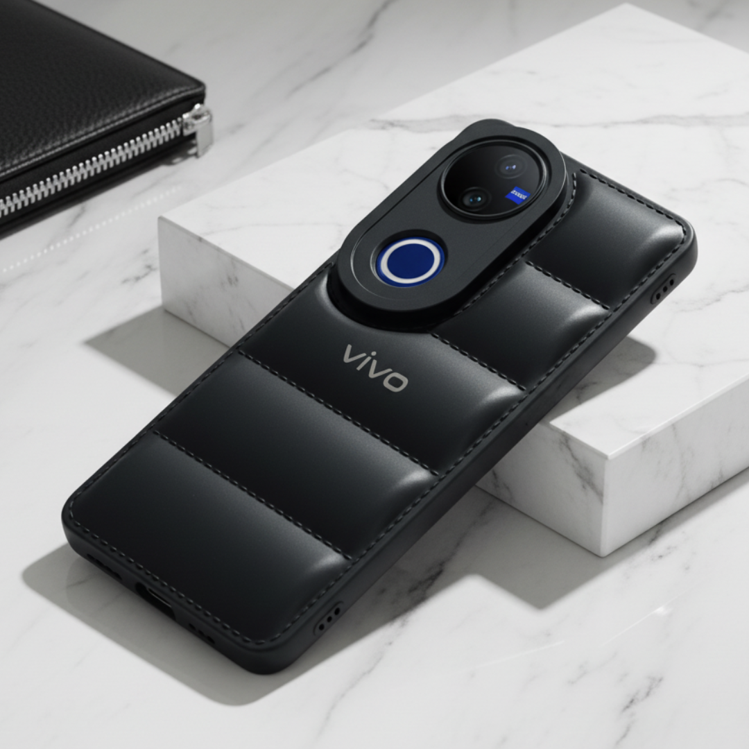Black Puffon Silicon Case for Vivo T4R — Goodsys