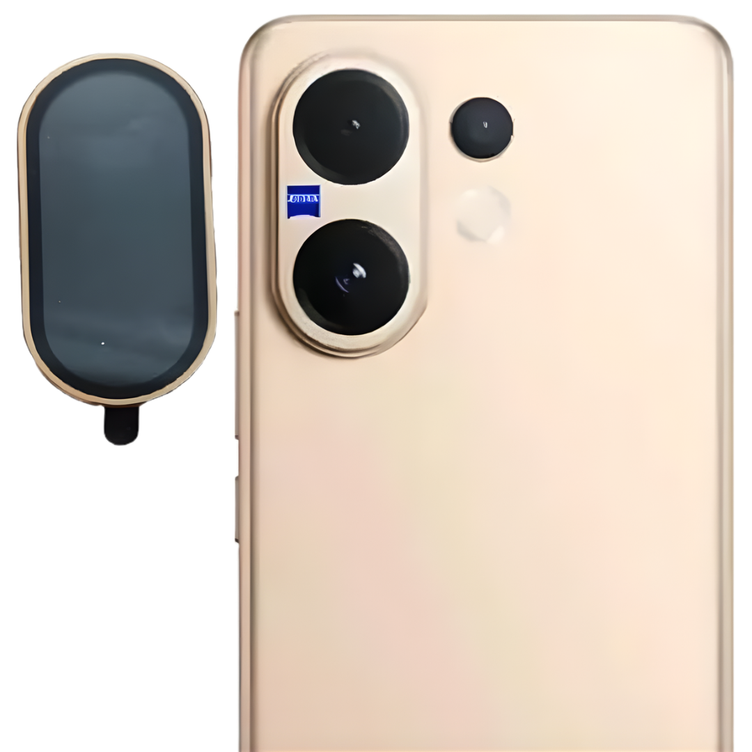 Golden Metallic camera ring lens guard for Vivo V60 — TechGuard