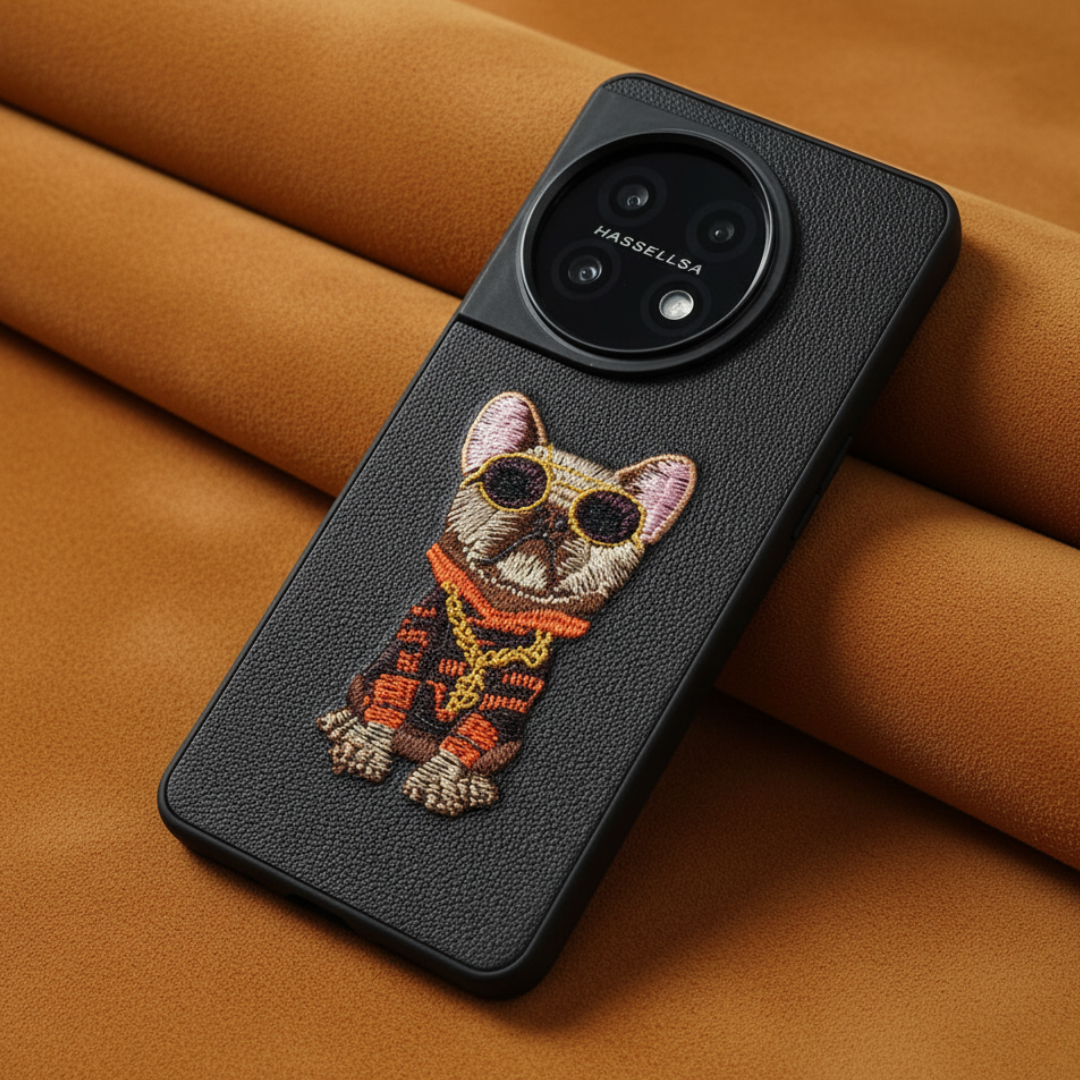 Black Leather Bulldog  OC Ornamented for Oneplus 11r — TechGuard