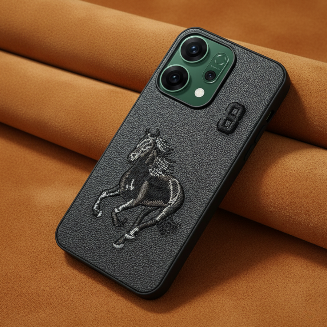 Black Leather Horse No. 3 OC Ornamented for Oppo Reno 14 — Goodsys