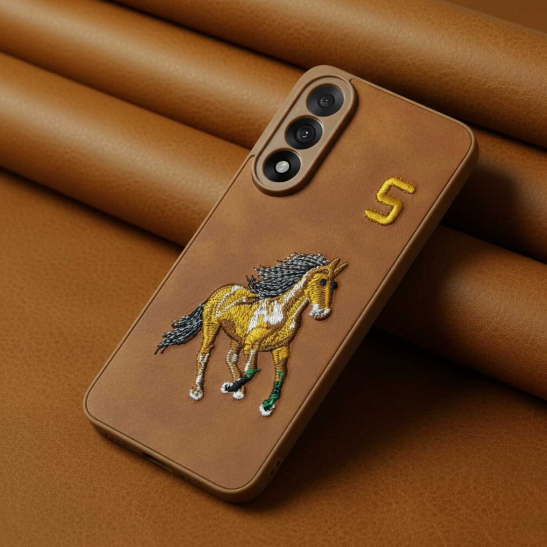 Brown Leather CP  Horse No. 5 Ornamented for Oneplus Nord 5 — Goodsys