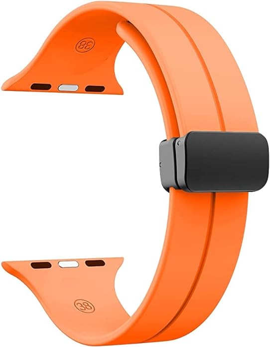 Orange Magnetic Clasp Adjustable Strap For Apple Iwatch (38mm/40mm/41mm)