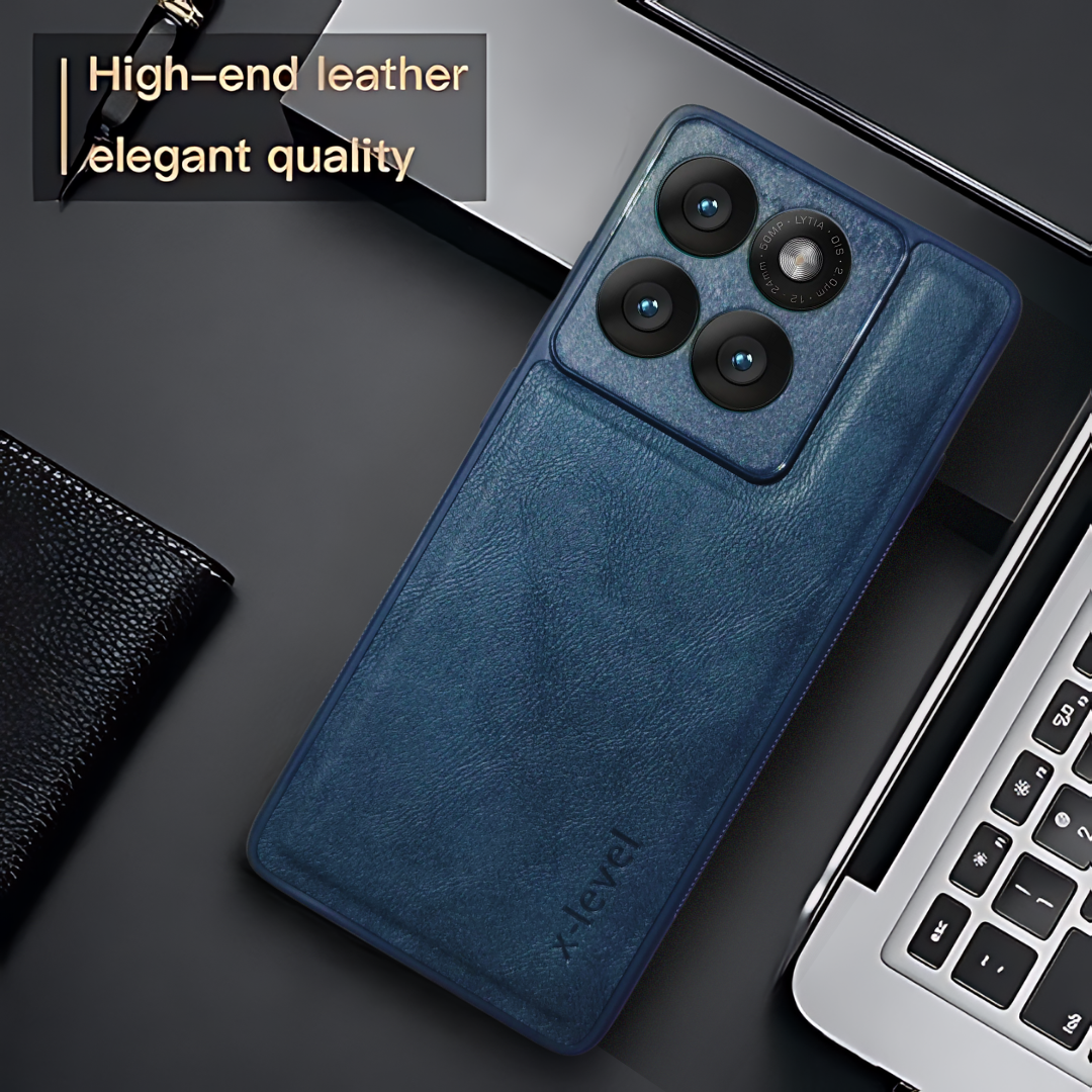 X-LEVEL Dark Blue Leather Case for Motorola Edge 60 Pro — TechGuard