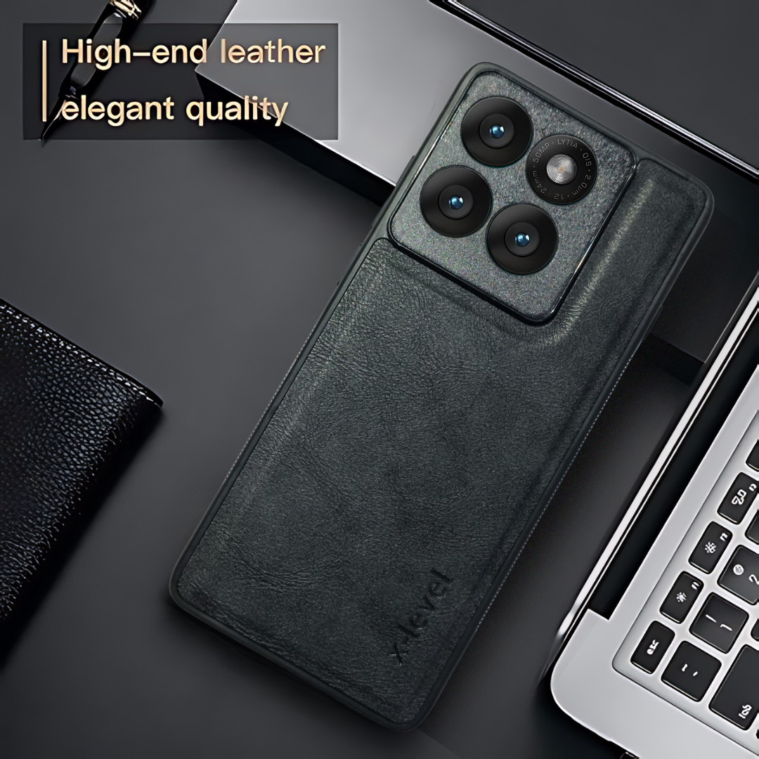 X-LEVEL Black Leather Case for Motorola Edge 60 Pro — TechGuard
