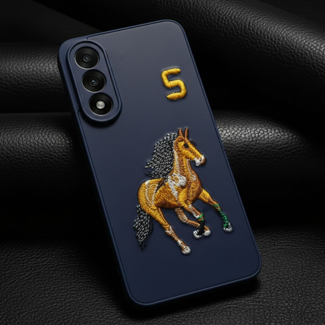 Blue Leather CP Horse No. 5 Ornamented for Oneplus Nord 5 — Goodsys