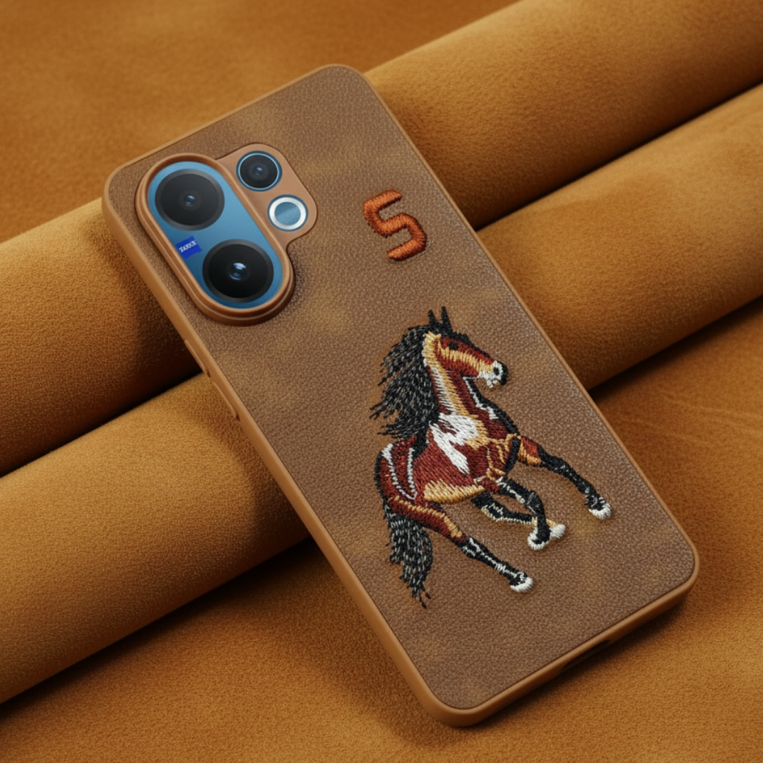 Brown Leather Horse No. 5 OC Ornamented for Vivo V60 — Goodsys