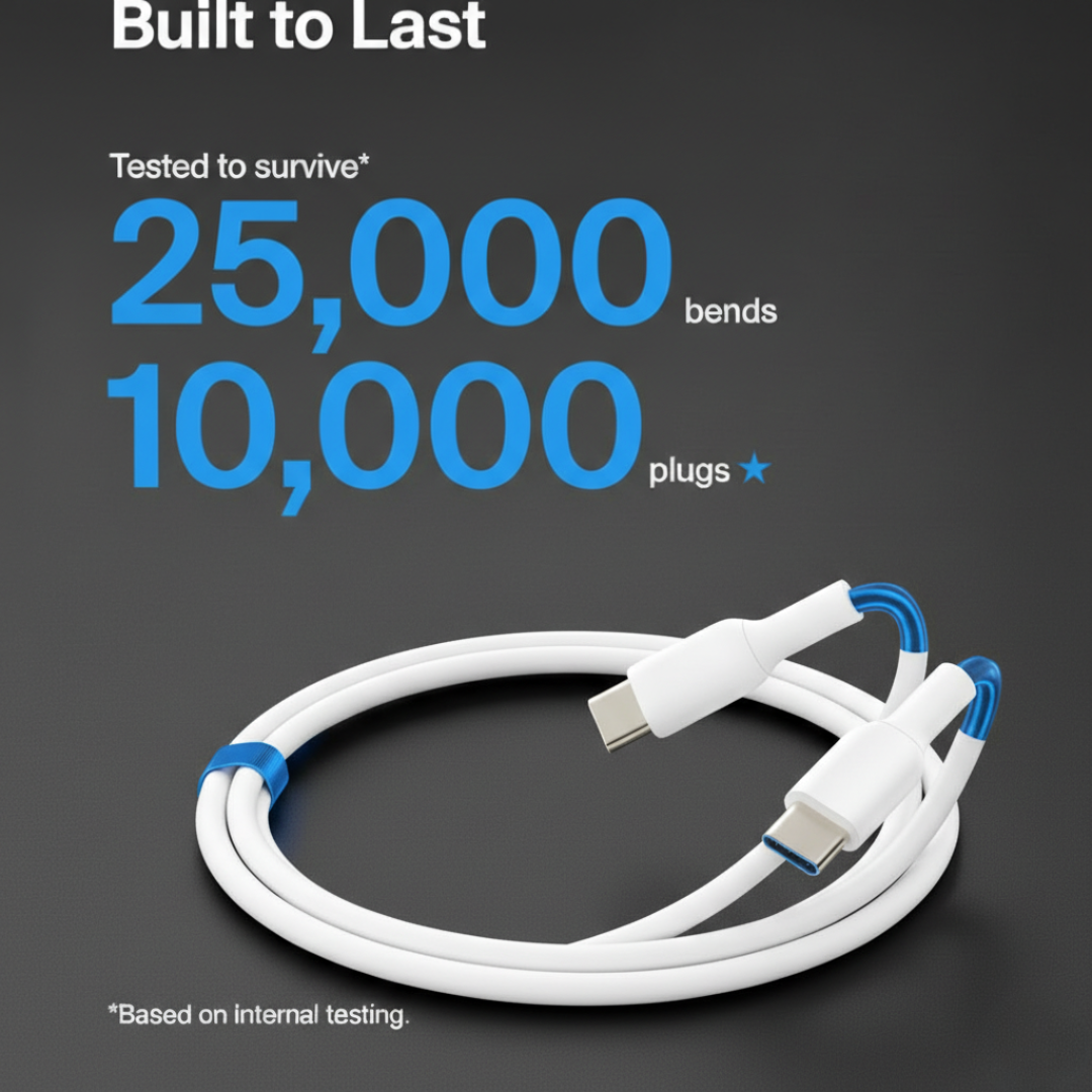 NOTHING 65W WHITE Type C to C Super Fast Charging & Quick Data Transfer Cable