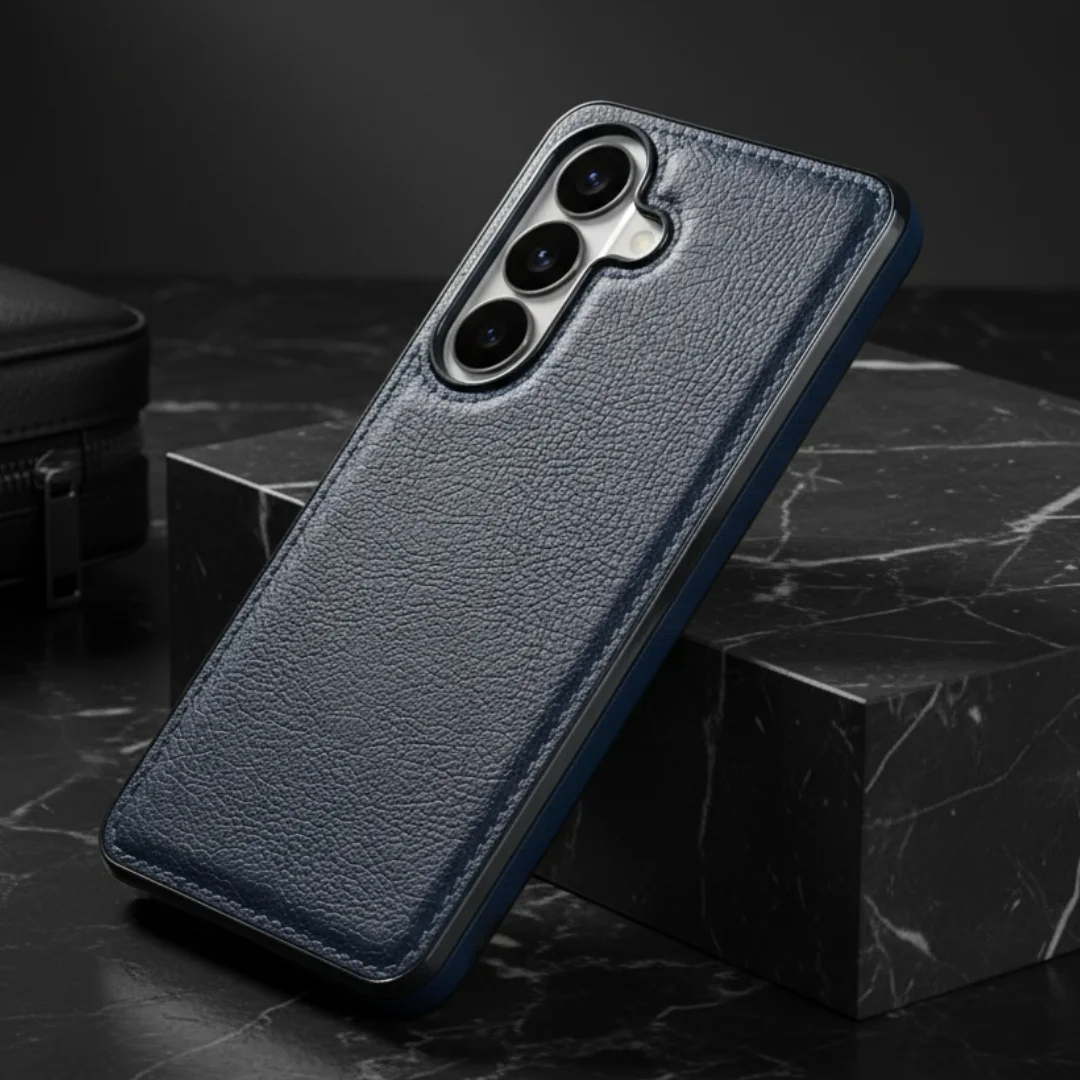 Puloka Blue Leather Case for Samsung S26 — Goodsys