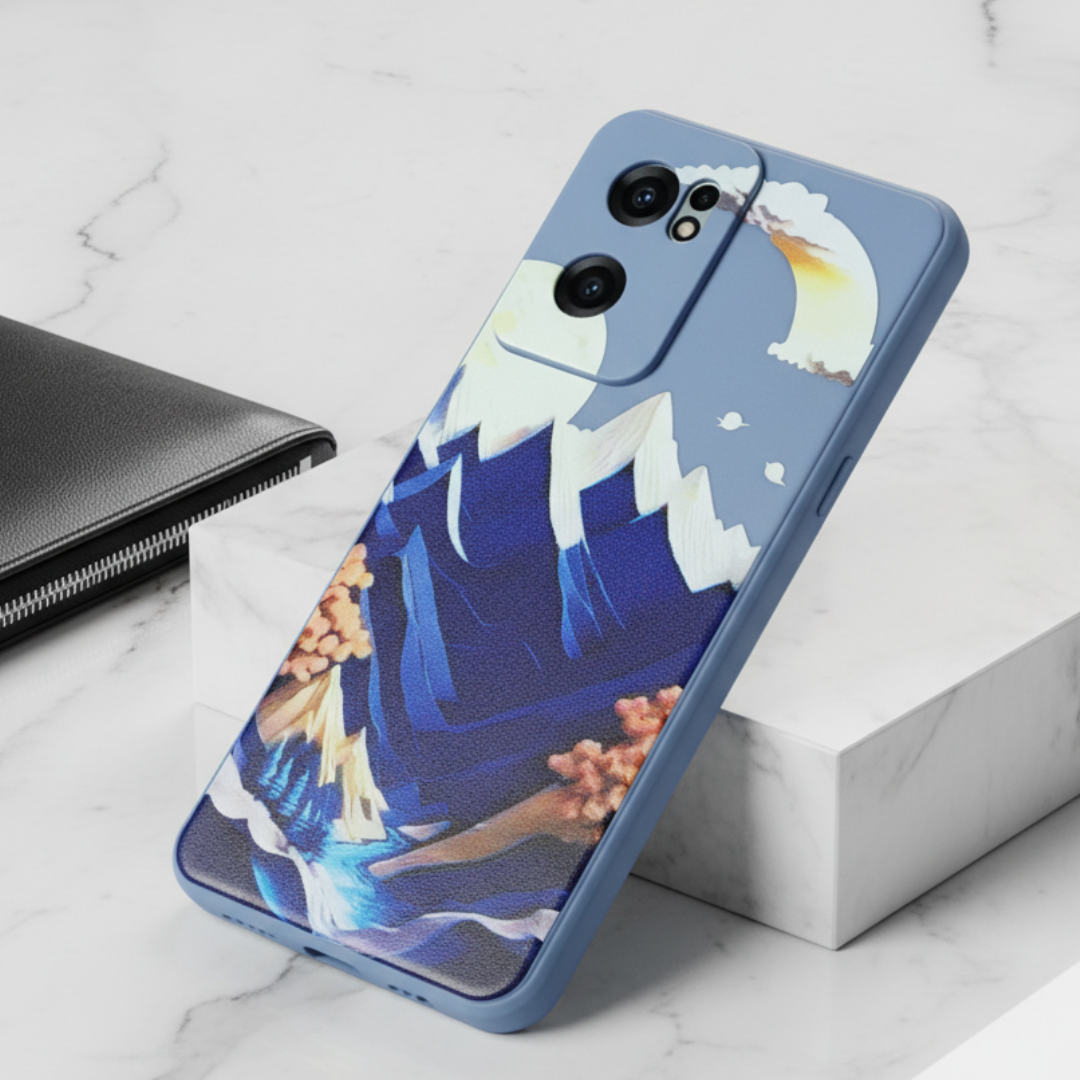 Blue Embossed Scenery Silicone case for Oneplus Nord Ce 2 — Goodsys