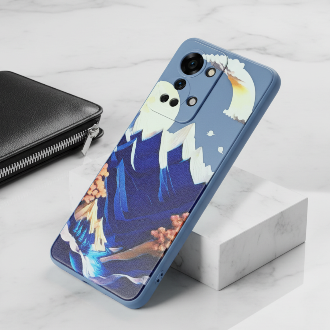 Blue Embossed Scenery Silicone case for Oneplus Nord 2T — Goodsys