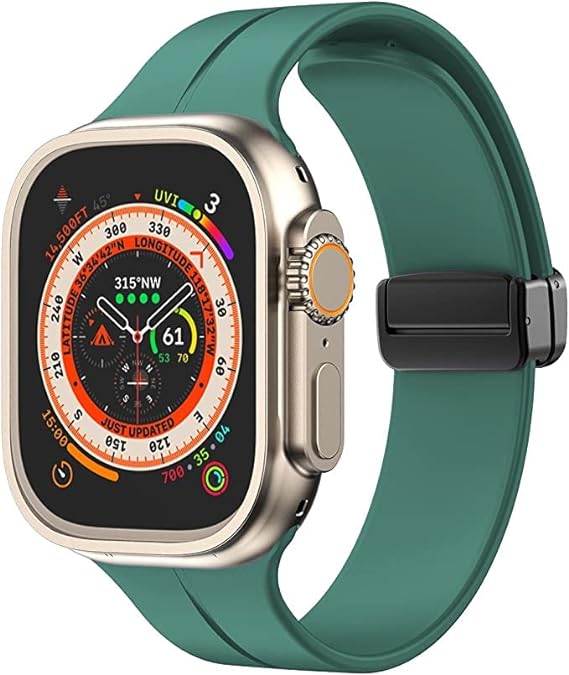 Dark Green Magnetic Clasp Adjustable Strap For Apple Watch SERIES 5 (38mm/40mm/41mm)