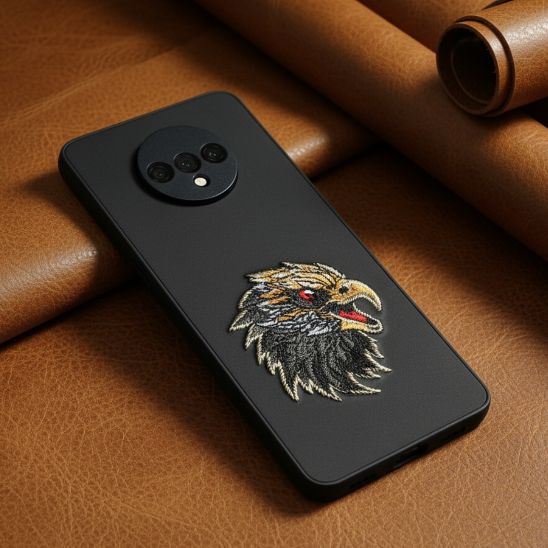 Black Leather CP Eagle Ornamented for Oneplus 7T — Goodsys