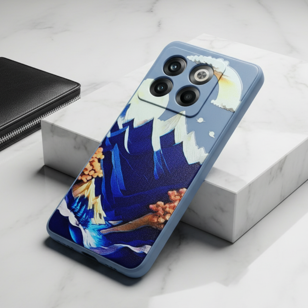 Blue Embossed Scenery Silicone case for Oneplus 10T — Goodsys
