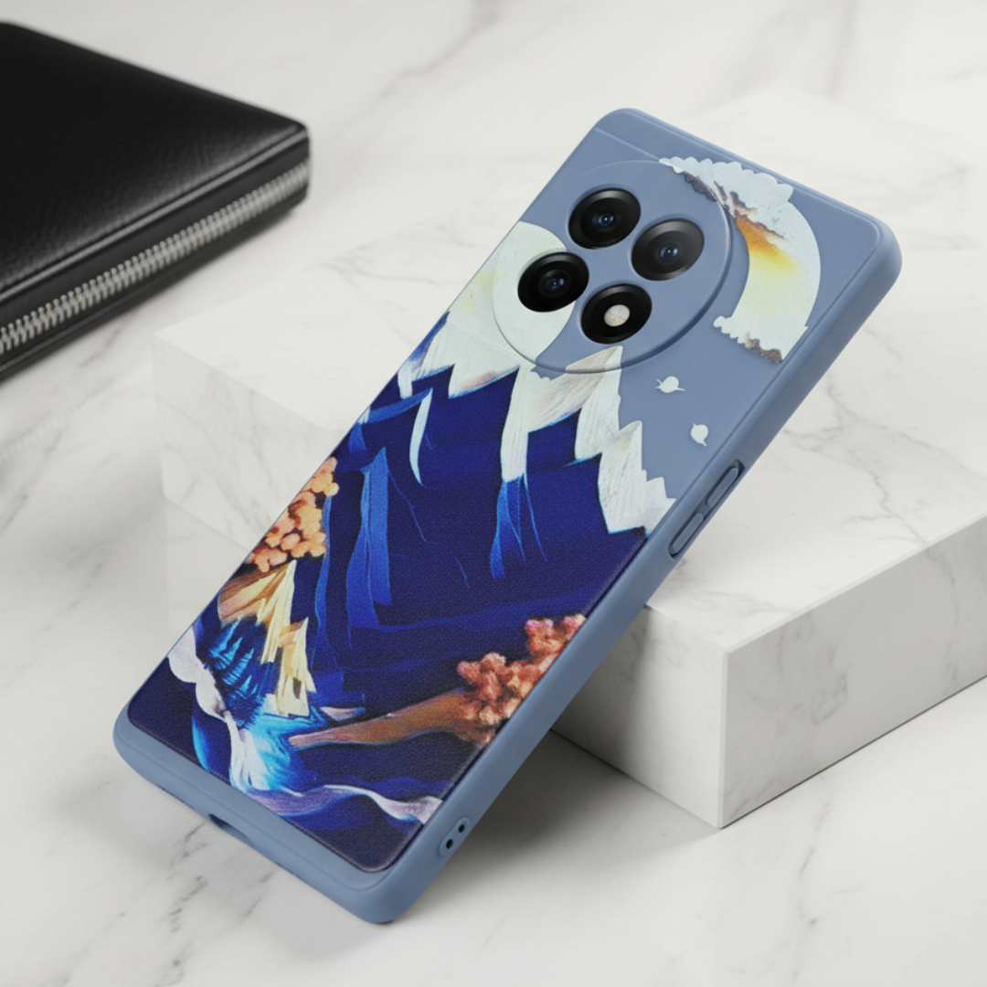 Blue Embossed Scenery Silicone case for Oneplus 11r — Goodsys