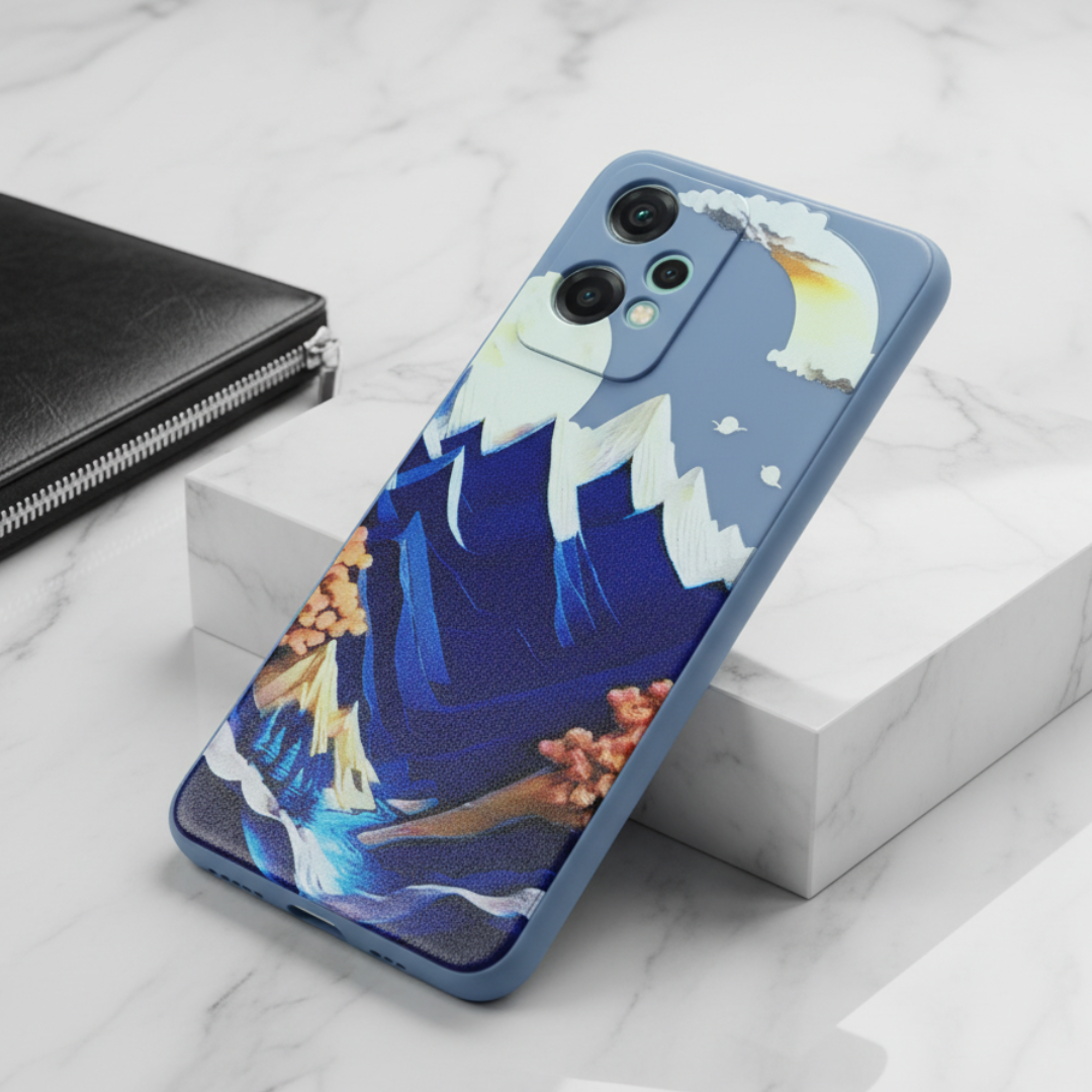 Blue Embossed Scenery Silicone case for Oneplus Nord Ce 2 Lite — Goodsys