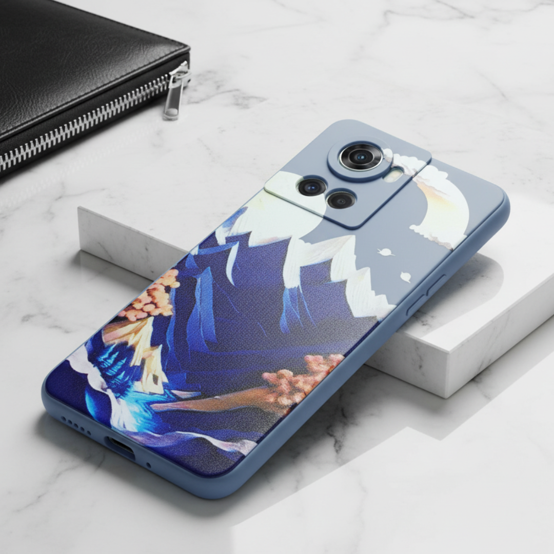 Blue Embossed Scenery Silicone case for Oneplus 10r — Goodsys
