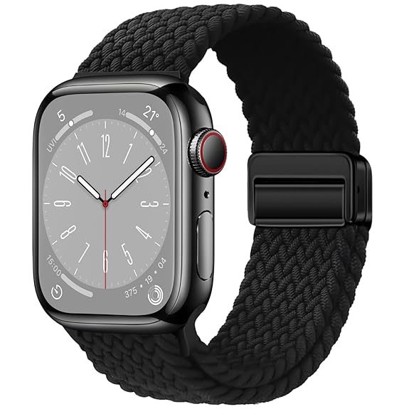 Black Unity Braided Solo Loop For Strap For Apple Watch Series 1 (42mm/44mm/45mm/46mm/49mm) — Goodsys