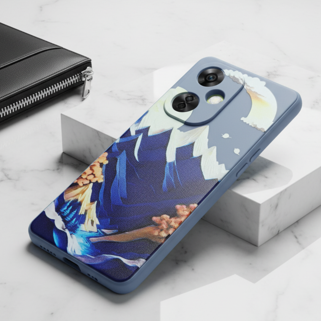 Blue Embossed Scenery Silicone case for Oneplus Nord Ce 3 Lite — Goodsys