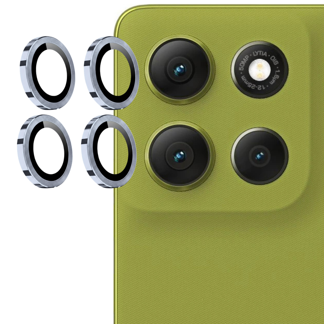Silver Metallic camera ring lens guard for Motorola G86 Power — TechGuard