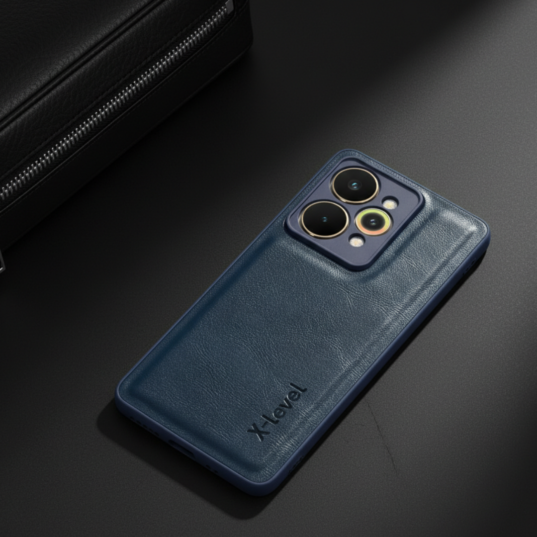X-LEVEL Blue Leather Case for Realme 15 Pro — TechGuard