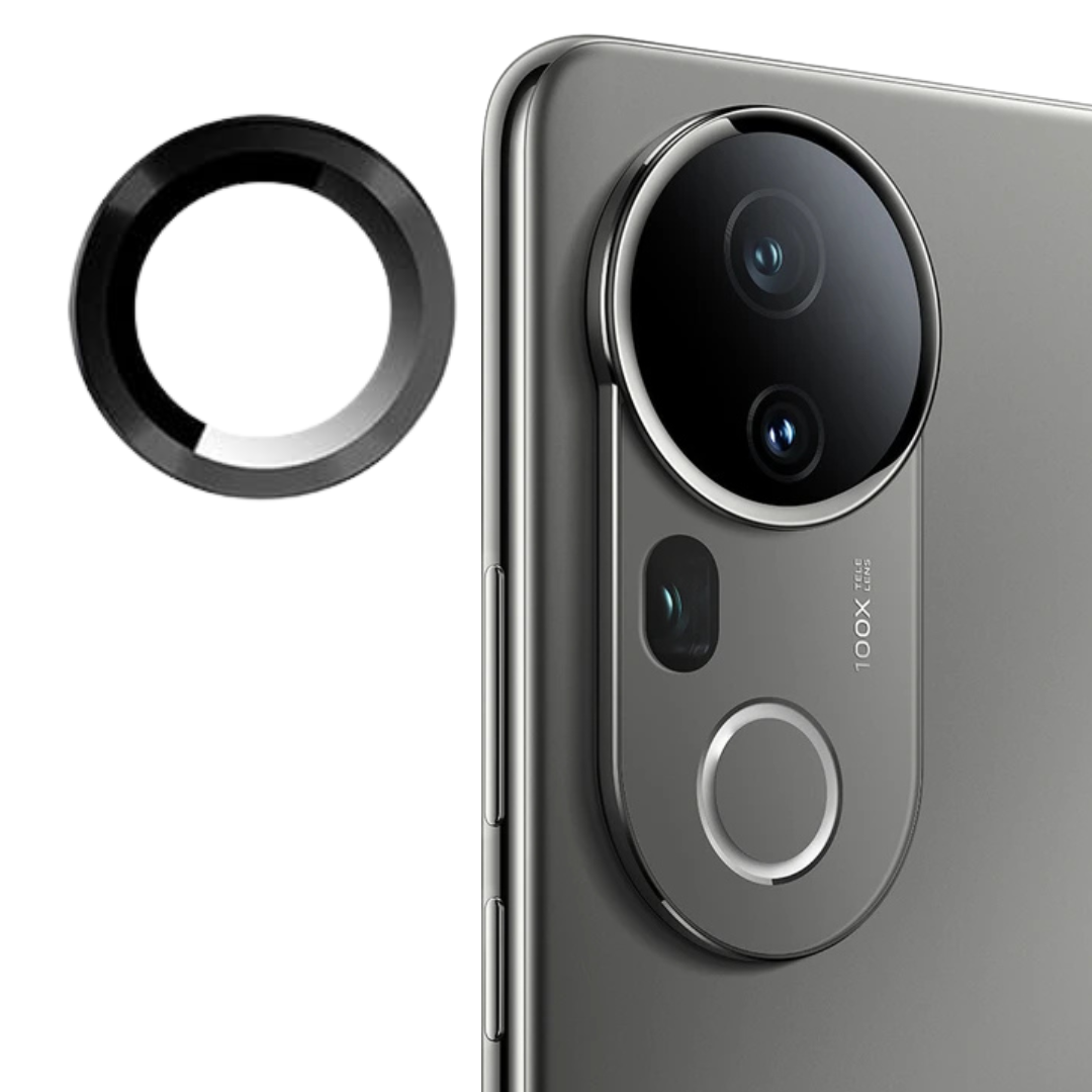 Black Metallic camera ring lens guard for Vivo T4 Ultra 5G — TechGuard