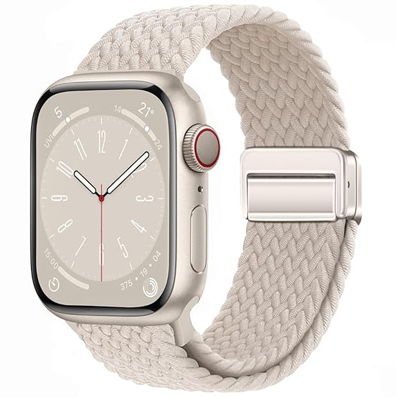 White Multi Unity Braided Solo Loop For Strap For Apple Watch Series 1 (42mm/44mm/45mm/46mm/49mm) — Goodsys