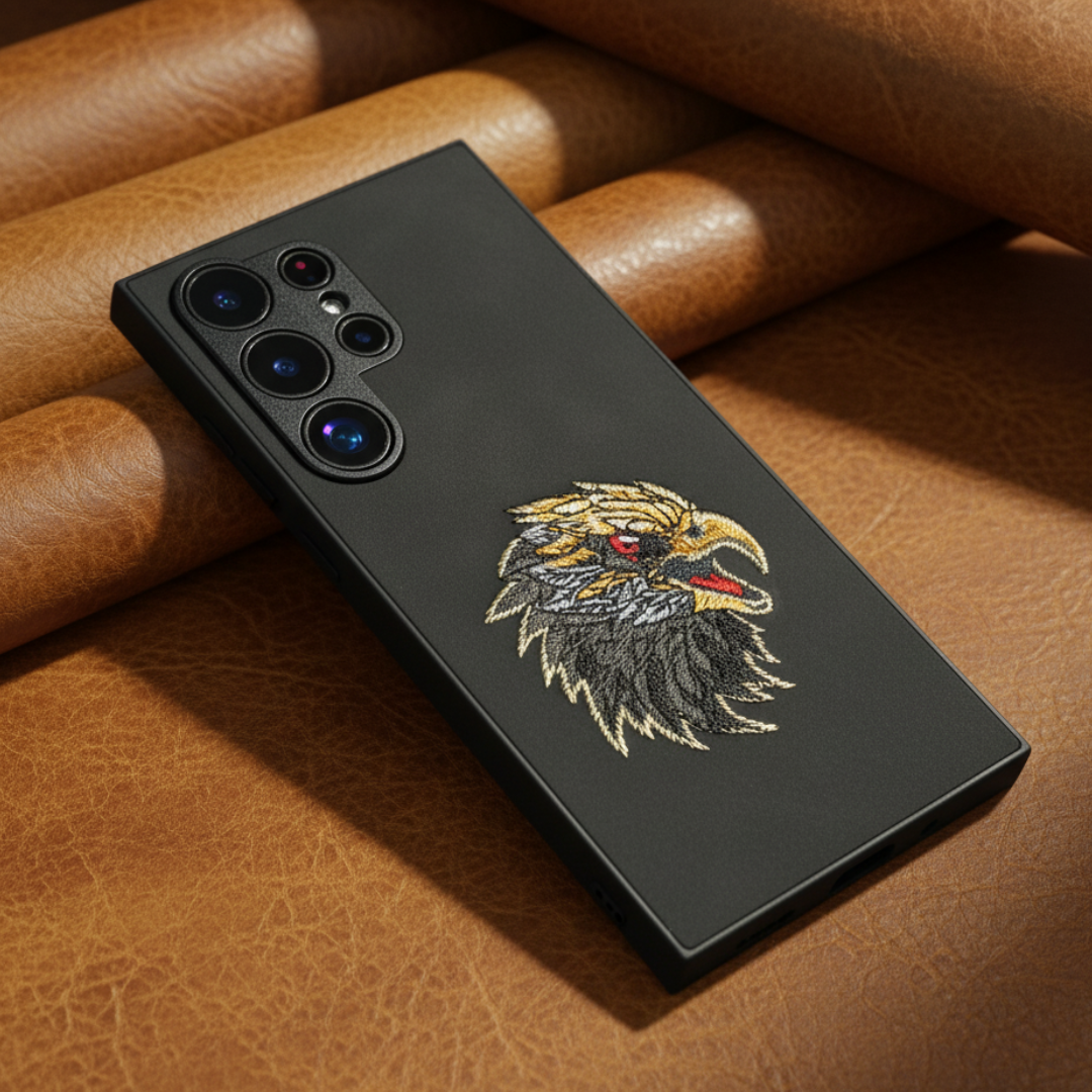 Black Leather CP Eagle Ornamented for Samsung S24 Ultra — Goodsys