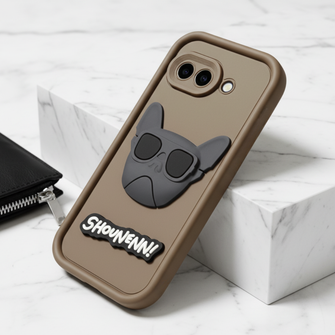 Brown SHOUNENN BULLDOG Silicone case for Google Pixel 9a — Goodsys
