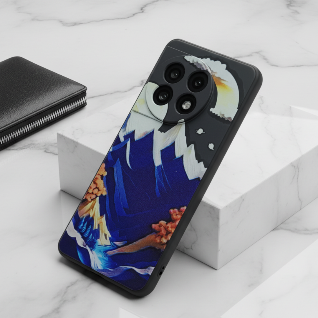 Black Embossed Scenery Silicone case for Oneplus 11r — Goodsys