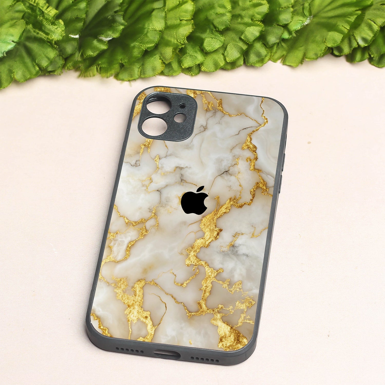 Gold Vein Glory metal back case for Apple Iphone 12