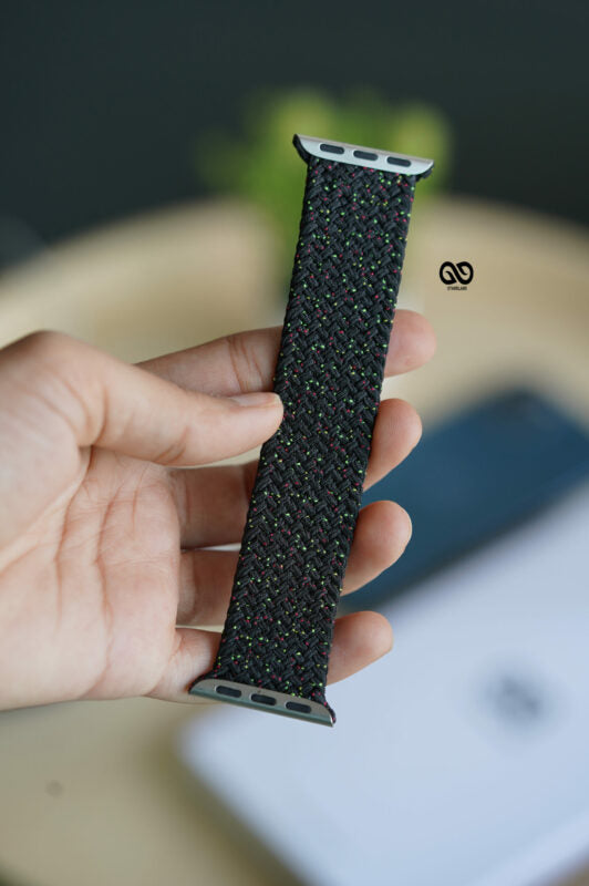Black Unity Braided Solo Loop For Strap For Apple Watch Series 1 (42mm/44mm/45mm/46mm/49mm)