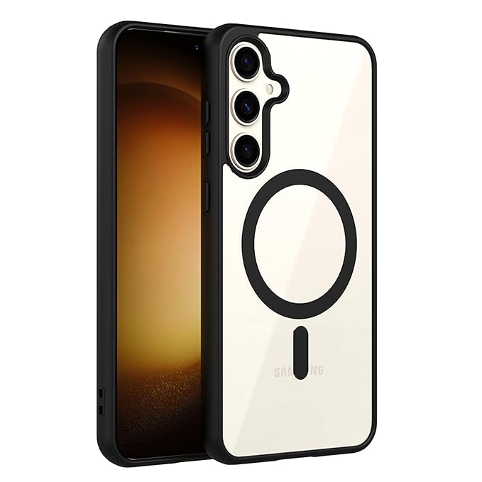 Black MagSafe Clear Transparent Silicone case for Samsung S24 Fe