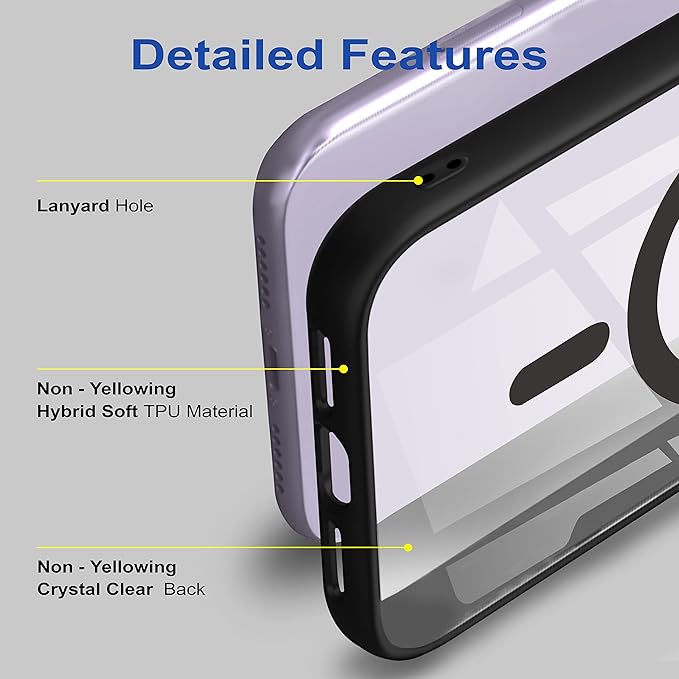Black MagSafe Clear Transparent Silicone case for Samsung S24 Fe