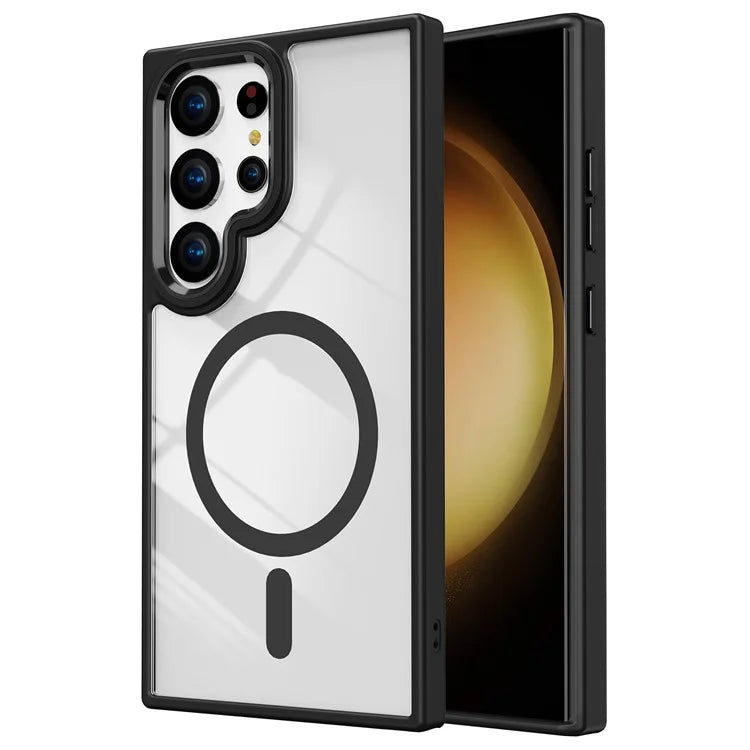Black MagSafe Clear Transparent Silicone case for Samsung S26 Ultra