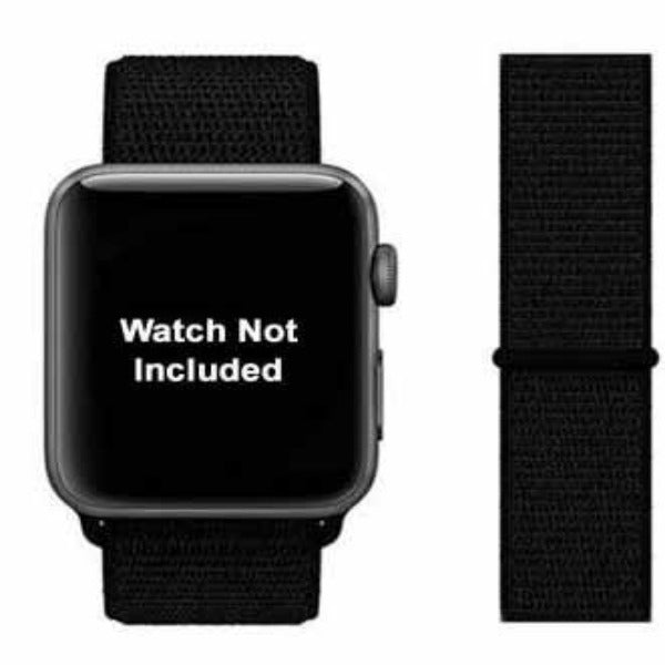 Black Nylon Strap For Apple Watch Series 2 (42mm/44mm/45mm/46mm/49mm)