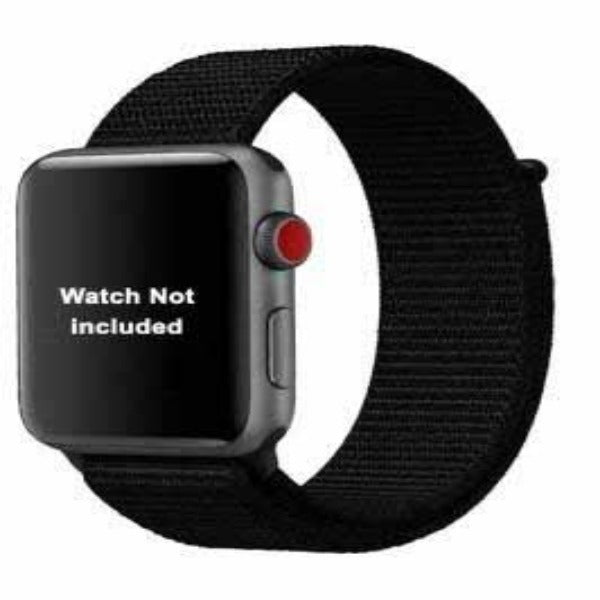 Black Nylon Strap For Apple Watch Series 6 (42mm/44mm/45mm/46mm/49mm)