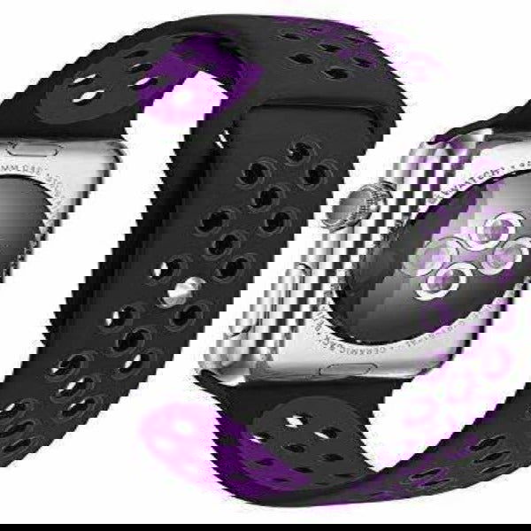 Black Purple Dotted Silicone Strap For Apple Watch Series 1  (38mm/40mm/41mm)
