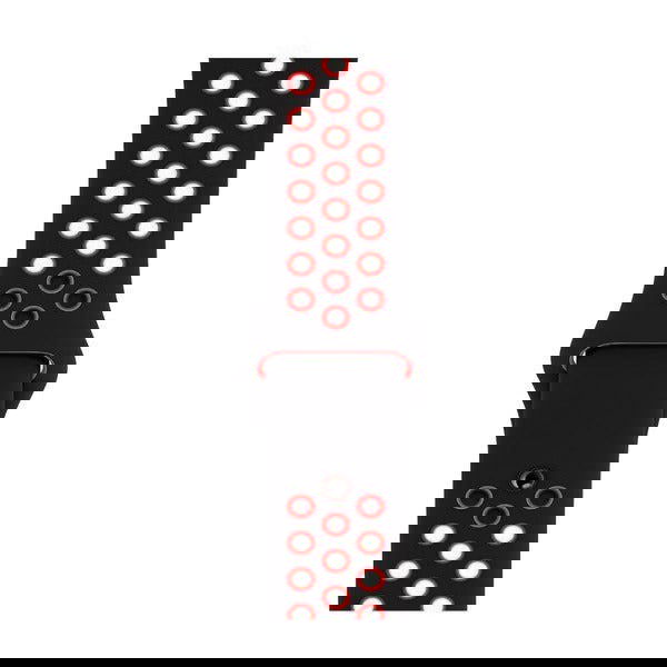 Black Red Dotted Silicone Strap For Apple Watch Series 1  (38mm/40mm/41mm)