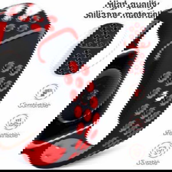 Black Red Dotted Silicone Strap For Apple Watch Series 1  (38mm/40mm/41mm)