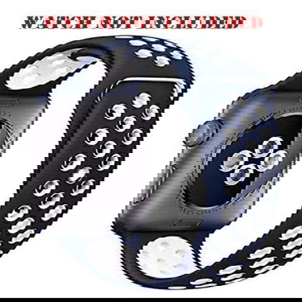 Blue White Dotted Silicone Strap For Apple Watch Series 1  (38mm/40mm/41mm)