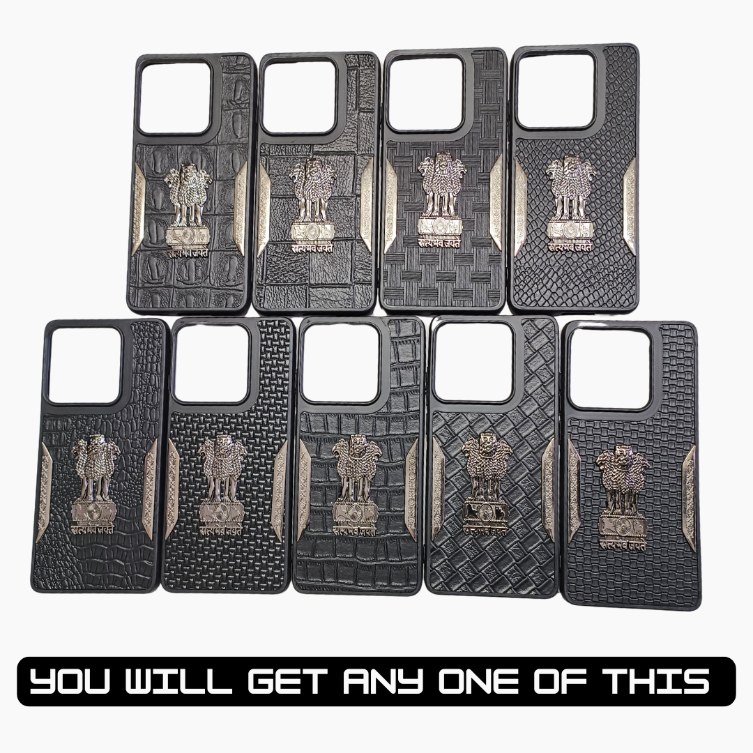 Black Satyameva Jayate embossed Leather Case for Motorola Edge 50 Fusion