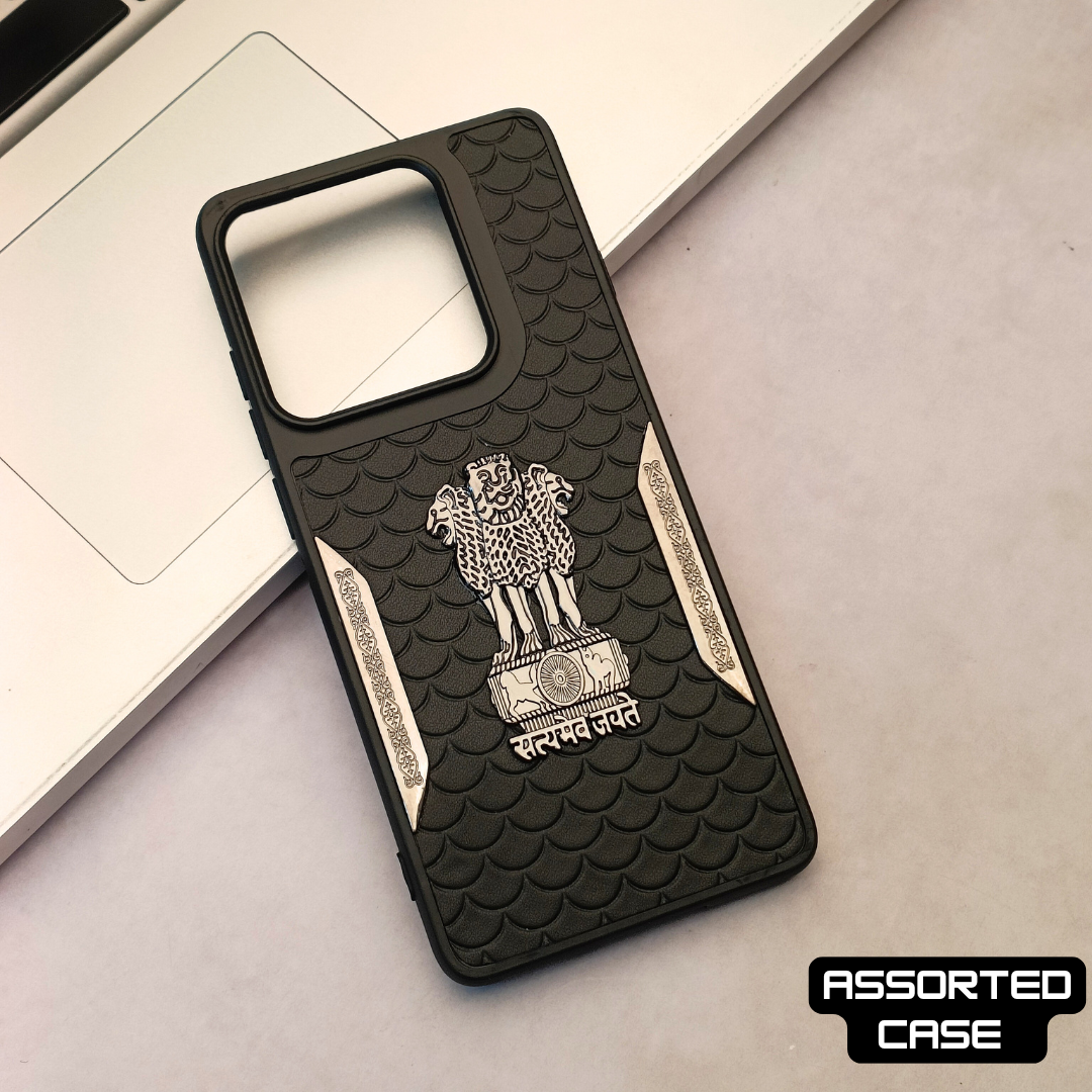 Black Satyameva Jayate embossed Leather Case for Motorola Edge 50 Fusion — Goodsys